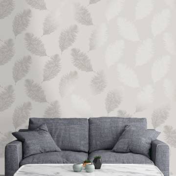 DUTCH WALLCOVERINGS Fawning Feather Light Grey Wallpaper