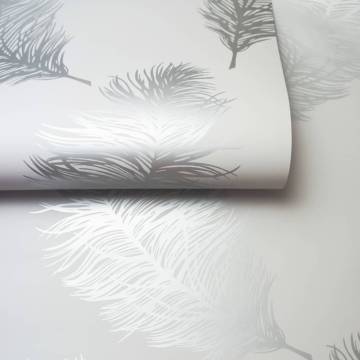 DUTCH WALLCOVERINGS Fawning Feather Light Grey Wallpaper