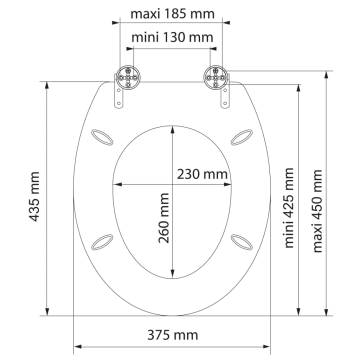 SCHÜTTE Grey Steel Toilet Seat with Soft-Close - Comfort & Style