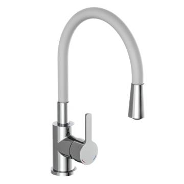 EISL Sink Mixer FLEXO Chrome-Light Grey - Modern & Flexible Design