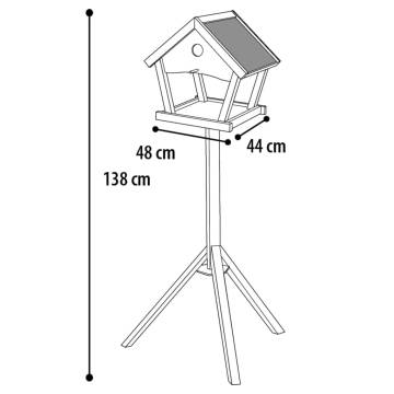 FLAMINGO Tjorn Bird Table with Stand - Light Grey 48x44x138 cm