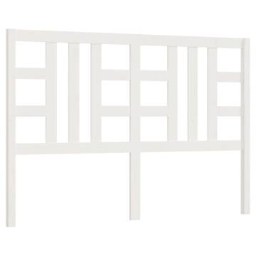 Stylish White Bed Headboard - Solid Pine Wood 141x4x100 cm