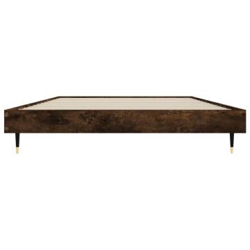 Smoked Oak Bed Frame 90x200 cm - Quality Engineered Wood