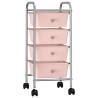 4-Drawer Mobile Storage Trolley Pink Plastic Colour pink Quantity in Package 1 