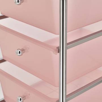 4-Drawer Mobile Storage Trolley - Pink Plastic | Hipo Market