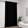 Linen-Look Blackout Curtains with Grommets Black 290x245cm Colour black Size 290 x 245 cm Quantity in Package 1 