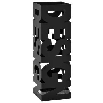 Stylish Black Steel Umbrella Stand | HipoMarket UK