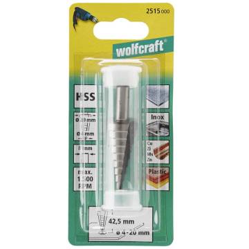 Wolfcraft Step Drill Bit 8mm HSS Grey - Precision Drilling