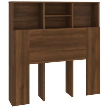 Headboard Cabinet Brown Oak 100x19x103.5 cm - Stylish Storage