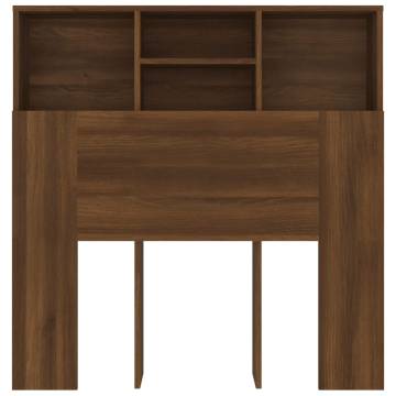 Headboard Cabinet Brown Oak 100x19x103.5 cm - Stylish Storage