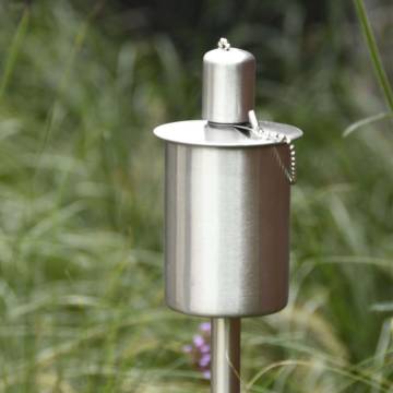 Esschert Design Oil Torch On Pole - Stylish Stainless Steel Garden Lig