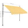 Manual Retractable Awning with LED - 300 cm White & Orange