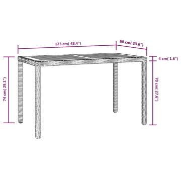 Garden Table Black & Brown 123x60 cm | Hipomarket UK