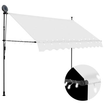 Manual Retractable Awning with LED - 300 cm Cream