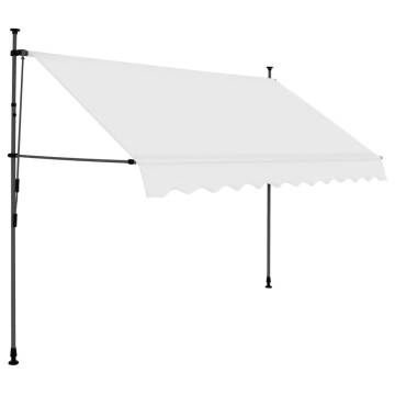 Manual Retractable Awning with LED - 300 cm Cream