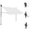 Manual Retractable Awning with LED - 300 cm Cream