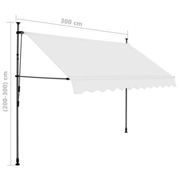 Manual Retractable Awning with LED - 300 cm Cream