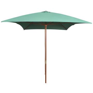 Elegant Green Wooden Parasol 200x300 cm | HipoMarket