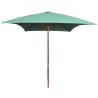 Parasol 200x300 cm Wooden Pole Green Colour green 