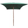 Elegant Green Wooden Parasol 200x300 cm | HipoMarket