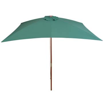 Elegant Green Wooden Parasol 200x300 cm | HipoMarket