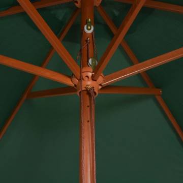 Elegant Green Wooden Parasol 200x300 cm | HipoMarket