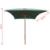 Elegant Green Wooden Parasol 200x300 cm | HipoMarket