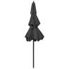 3-Tier Anthracite Parasol with Aluminium Pole - 2.5m