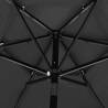 3-Tier Anthracite Parasol with Aluminium Pole - 2.5m