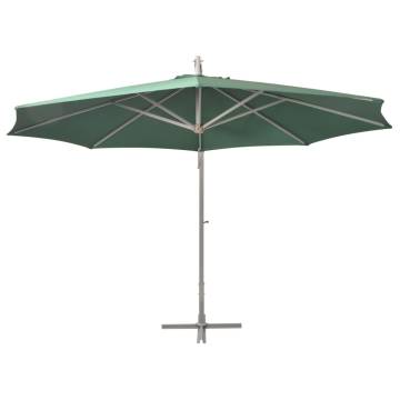 Hanging Parasol 350 cm Green Aluminium Pole | HipoMarket