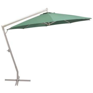 Hanging Parasol 350 cm Green Aluminium Pole | HipoMarket