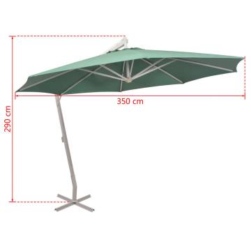 Hanging Parasol 350 cm Green Aluminium Pole | HipoMarket