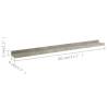 4 pcs Wall Shelves - Concrete Grey 80x9x3 cm | HiPo Market