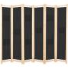 6-Panel Room Divider Black 240x170x4 cm Fabric Colour black Number of 6 