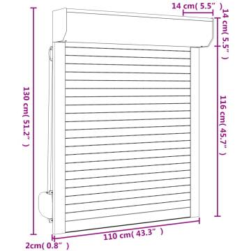 Roller Shutter Aluminium 110x130 cm White - Quality & Style