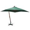 Hanging Parasol 300x300 cm Wooden Pole Green Colour green Size 3 x 3 m Quantity in Package 1 