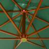 Elegant Green Hanging Parasol | 300x300 cm Wooden Pole