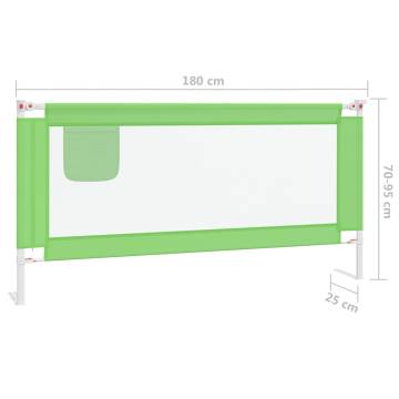 Toddler Safety Bed Rail Green - 180x25 cm Fabric | Hipomarket