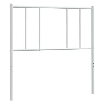 White Metal Headboard 80 cm - Stylish & Sturdy Design