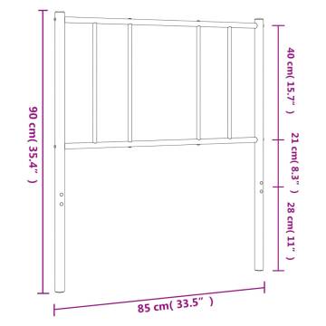 White Metal Headboard 80 cm - Stylish & Sturdy Design