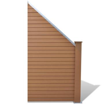 Durable WPC Fence Panel 105x(105-185) cm Brown | HipoMarket