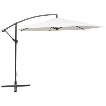 Cantilever Umbrella 3m Sand White - UV Protection & Comfort