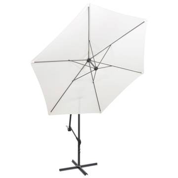 Cantilever Umbrella 3m Sand White - UV Protection & Comfort