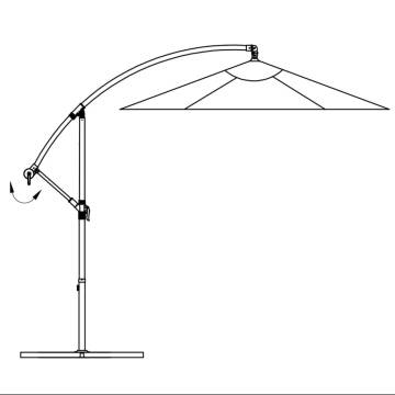 Cantilever Umbrella 3m Sand White - UV Protection & Comfort