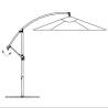 Cantilever Umbrella 3m Sand White - UV Protection & Comfort