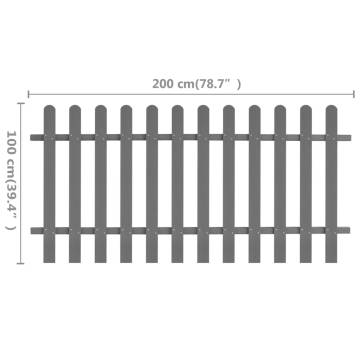 Picket Fence WPC 200x100 cm - Durable Garden Barrier