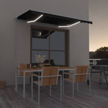 Manual Retractable Awning with LED | 300x250 cm Anthracite