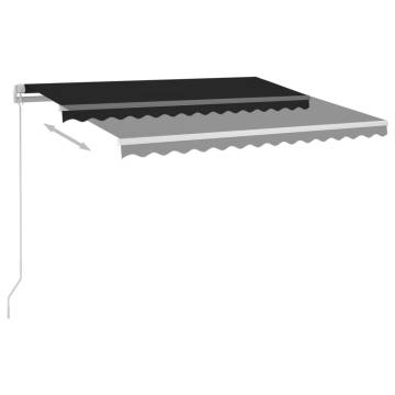 Manual Retractable Awning with LED | 300x250 cm Anthracite