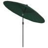 Green Outdoor Parasol with Aluminium Pole - 270 cm