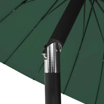 Green Outdoor Parasol with Aluminium Pole - 270 cm